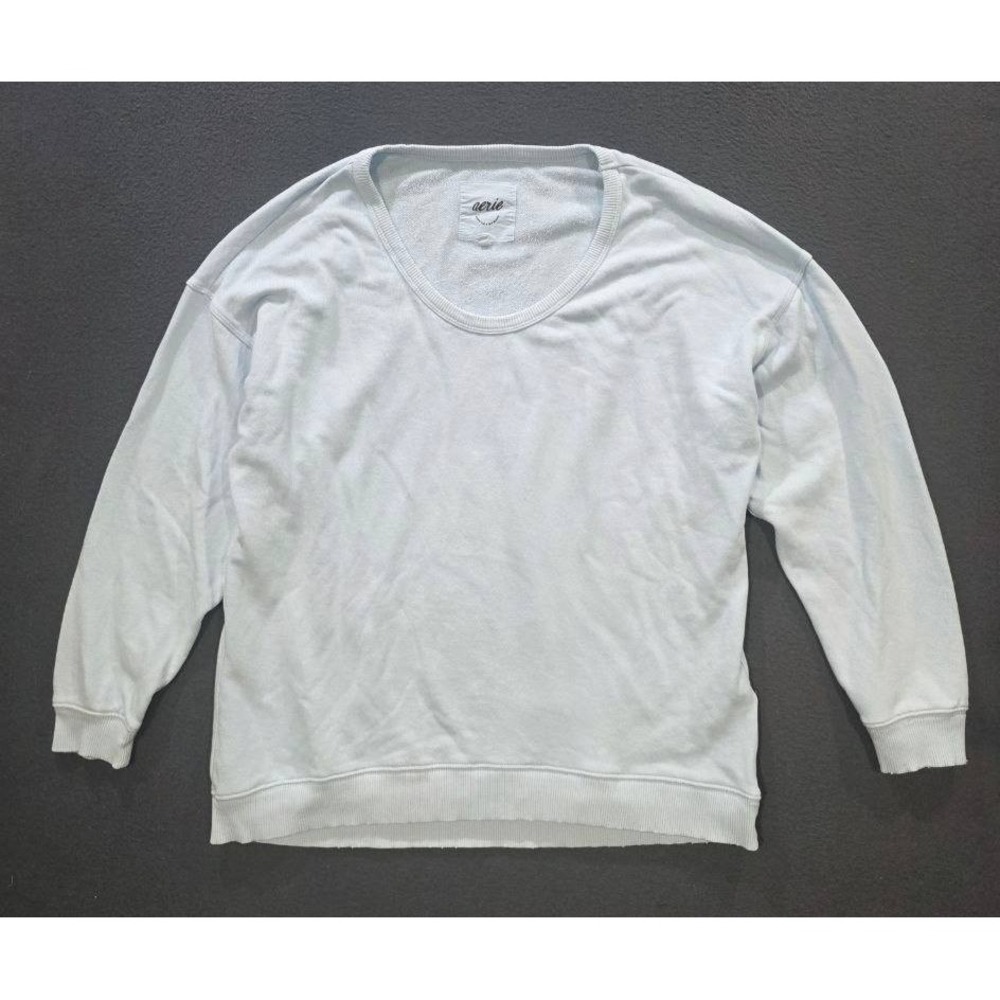 Aerie Pullover Sweatshirt top 100% Cotton Lightweight Y2K Comfort S A011424